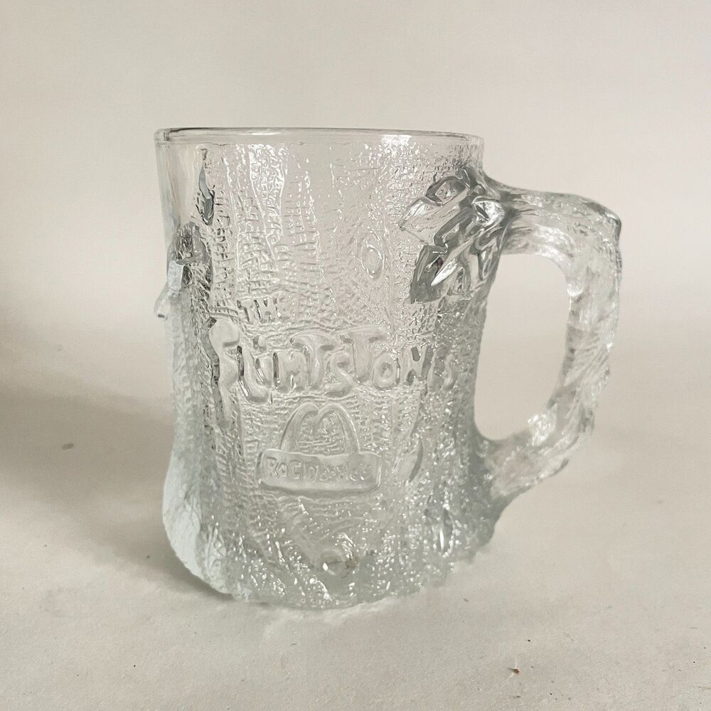 Vintage McDonalds Treemendous Flintstones Glass Mug